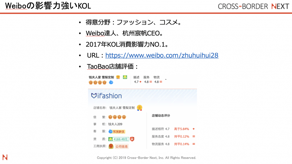 スクリーンショット 2019-05-25 09.02.12 | クロスボーダーネクスト株式会社 WEIBO上で影響力のあるコスメ系ジャンルインフルエンサーKOL:黎贝卡的异想世界の詳細