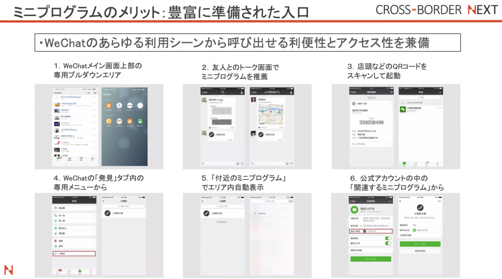 スクリーンショット 2019-06-09 11.02.36 | クロスボーダーネクスト株式会社 1.ミニプログラムへの導入口が豊富