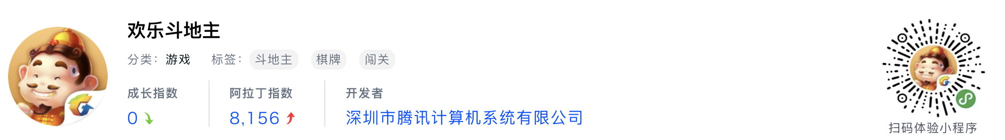 WeChatミニプログラム最新ランキングTOP20【2019年6月版】13位 ：欢乐斗地主