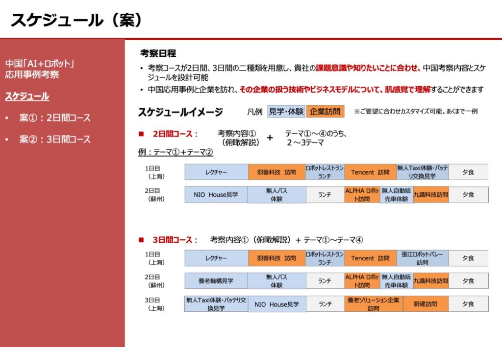 AIツアースケジュール（案）